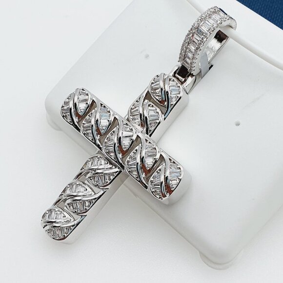 "925 Sterling Silver Plated CZ Pendant, EVBRS482 - Picture 5 of 10